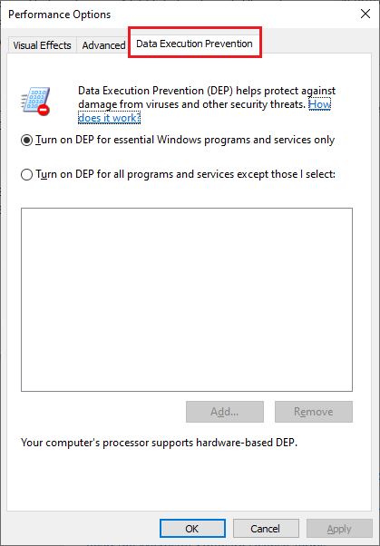 Data Execution Prevention